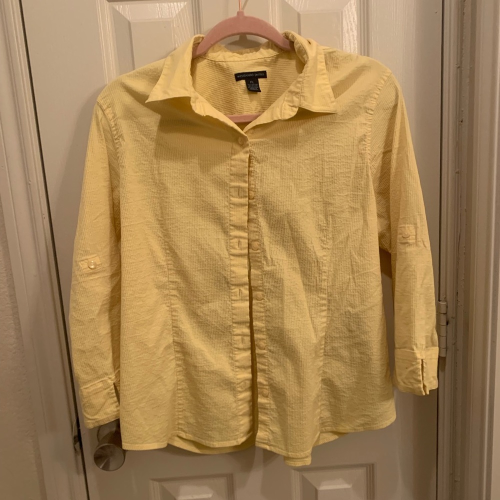 Westbound Petites Yellow Button Up